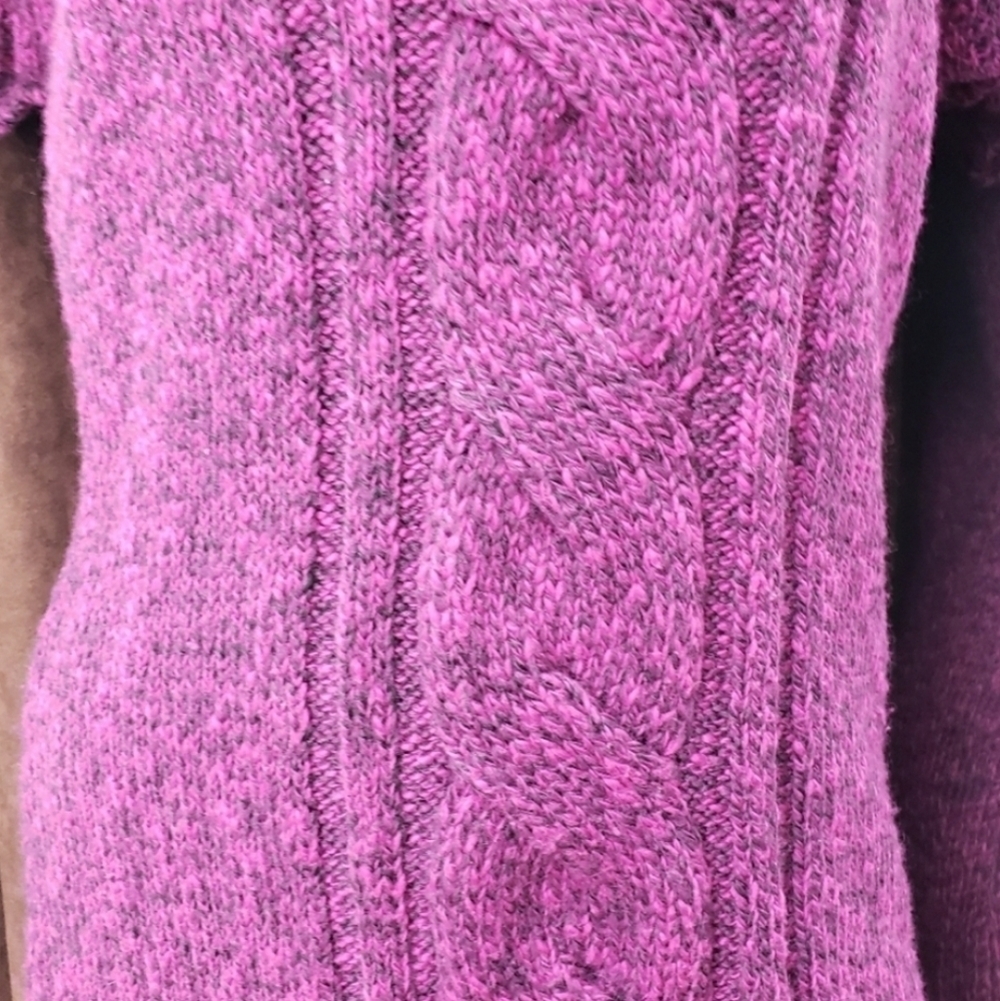 INC International Purple & Black Knit Mini Sweater Dress Cowl Neck - Picture 4 of 8